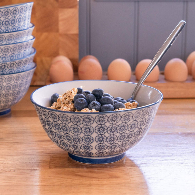 Nicola Spring Patterned Cereal Bowl - 152mm - Blue Flower