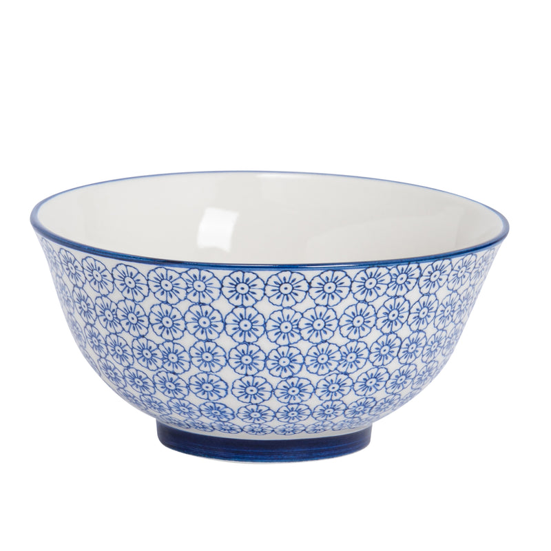 Nicola Spring Hand-Printed Cereal Bowl - 16cm - Navy