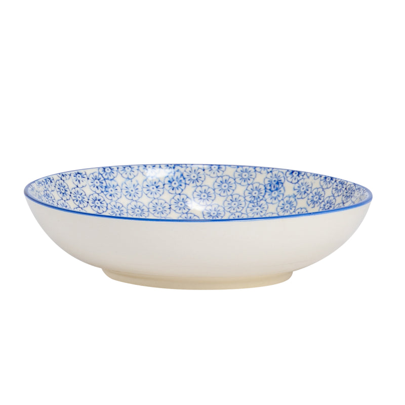 Nicola Spring Hand-Printed Pasta Bowl - 22cm - Navy