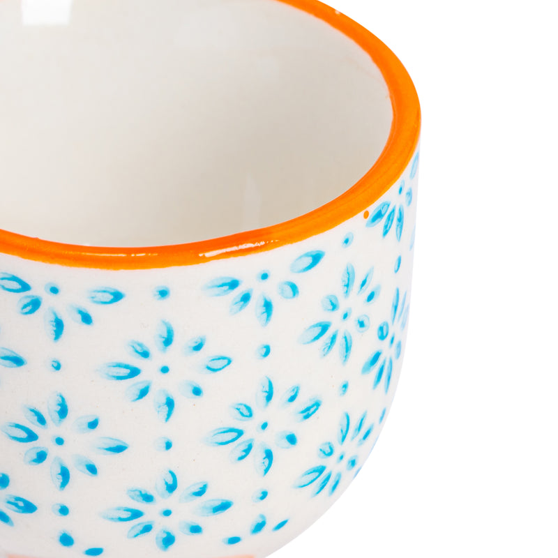 Nicola Spring Hand-Printed Egg Cup - Light Blue