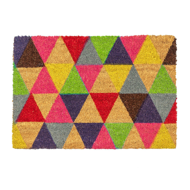 Nicola Spring Non-Slip Coir Door Mat - 60 x 90cm - Triangles | Rinkit.com