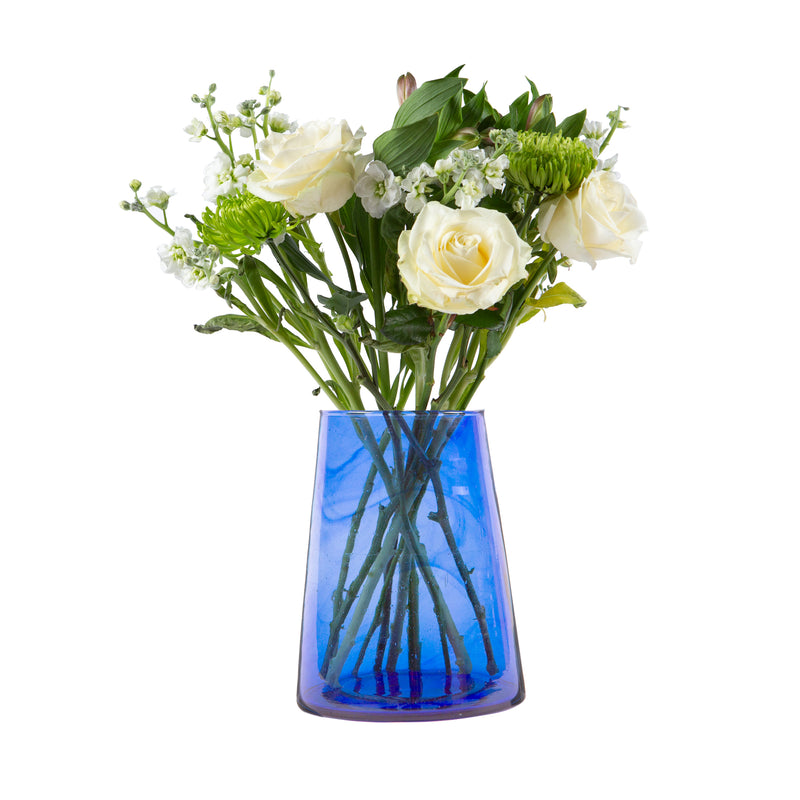 Nicola Spring Jebel Recycled Glass Large Vase - Blue