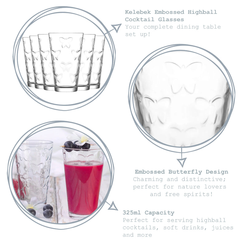 LAV Kelebek Highball Glass - 325ml