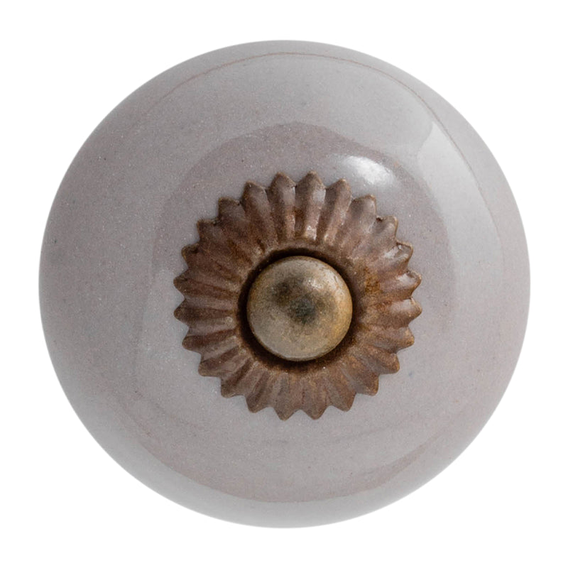 Nicola Spring Round Ceramic Drawer Knob - Grey