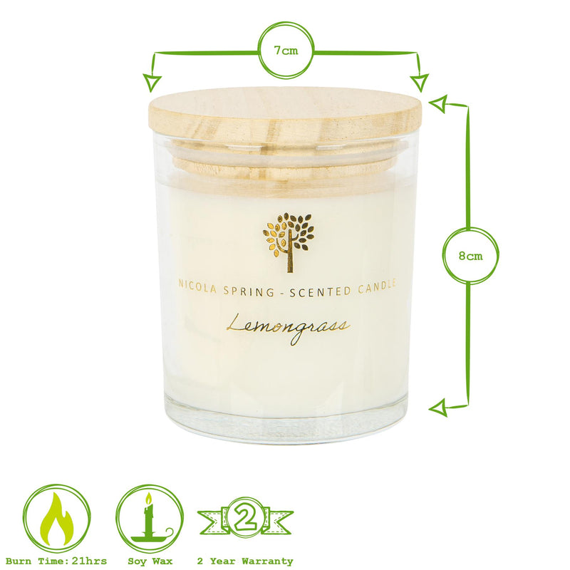 Lemongrass 130g Soy Wax Scented Candle - By Nicola Spring