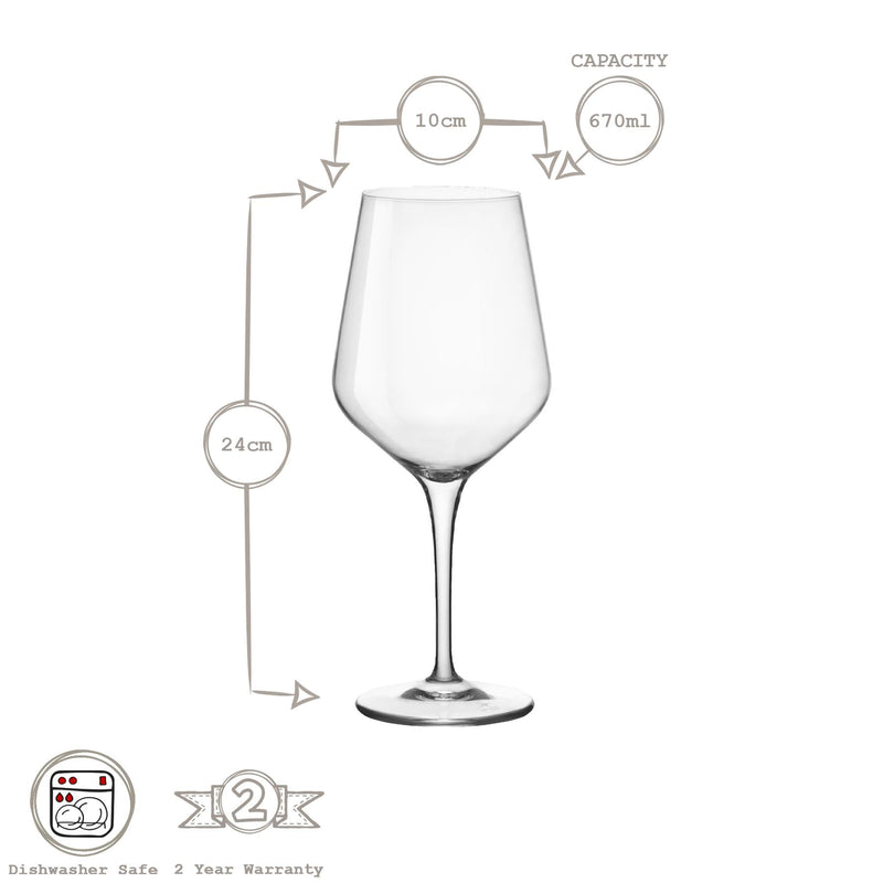 670ml Electra Red Wine Glass - By Bormioli Rocco