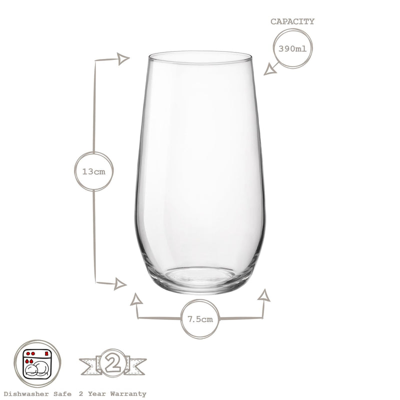 390ml Electra Highball Glass - By Bormioli Rocco