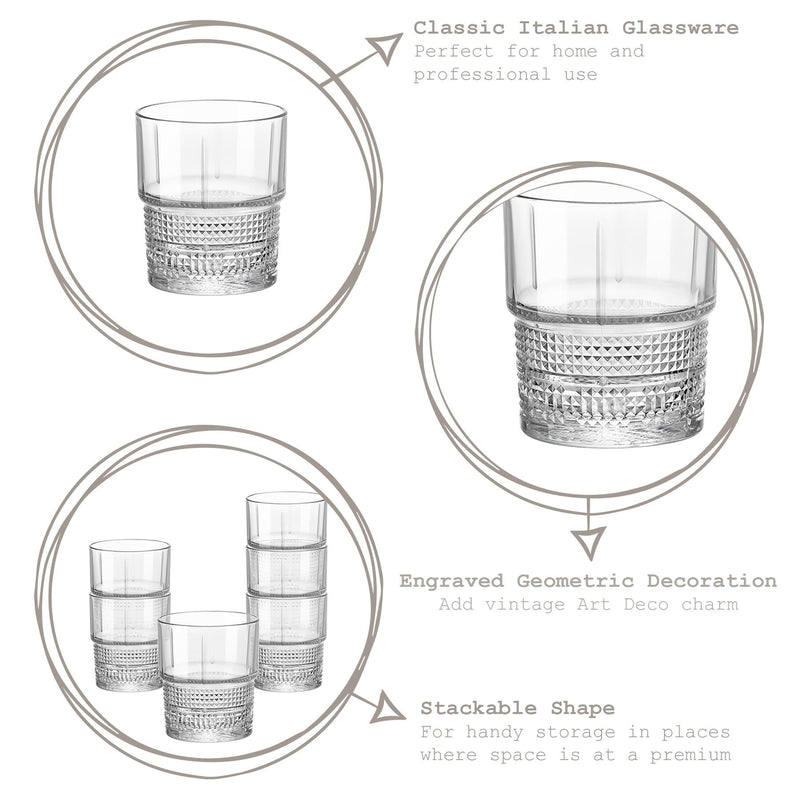 370ml Bartender Novecento Whisky Glass - By Bormioli Rocco