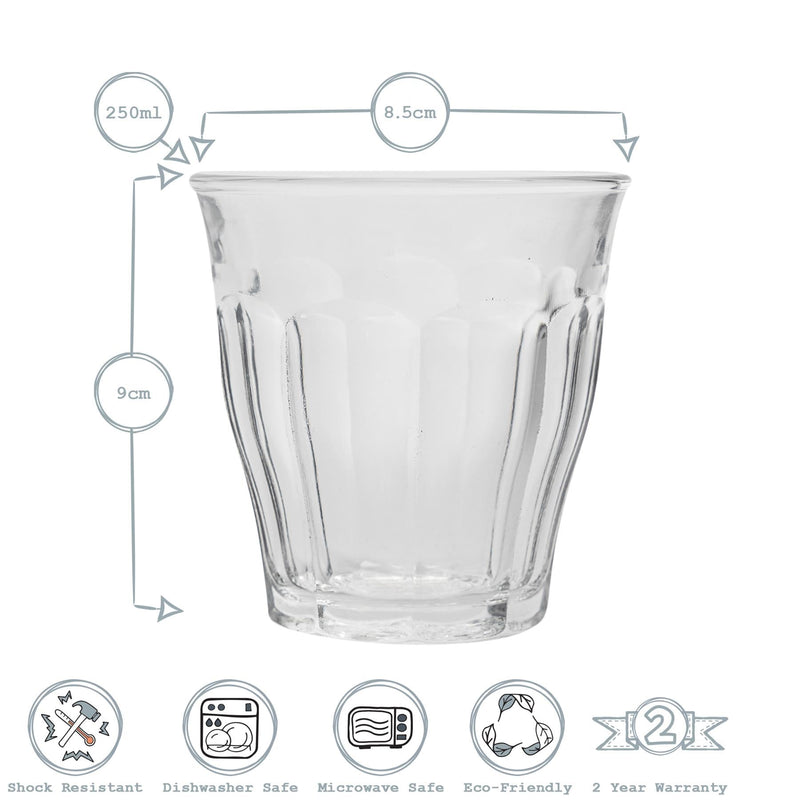 250ml Picardie Water Glass - By Duralex